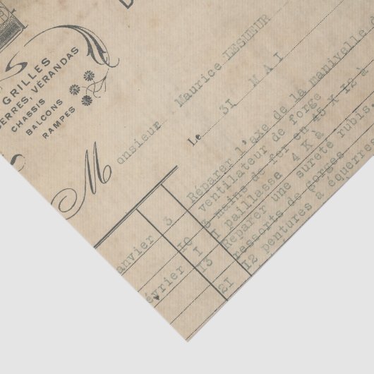 Franse ontvangst tissuepapier (Detail)