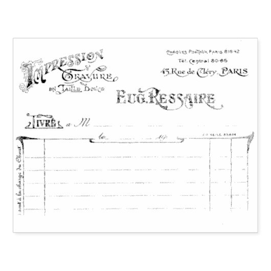 Franse Ontvangststempel  Rubber Stempel (Afrduk)