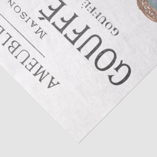 Franse  ontvlechting van meubelreclame tissuepapier (Detail)