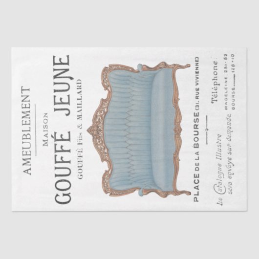 Franse  ontvlechting van meubelreclame tissuepapier (Voorkant)