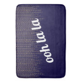 Franse Ooh La La Navy Blue Gold String Lights Badmat (Voorkant Verticaal)