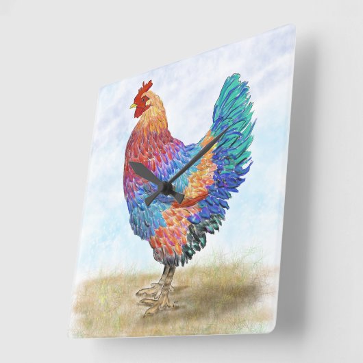 Franse ooster acrylwand vierkante klok (Hoek)