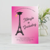 Franse opgraafpartij Eiffel Tower Pink Kaart (Staand voorkant)