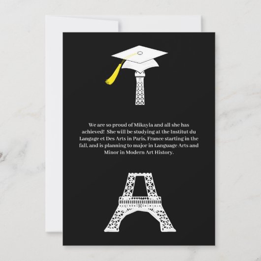 Franse opgraafpartij Eiffel Tower Pink Kaart (Achterkant)