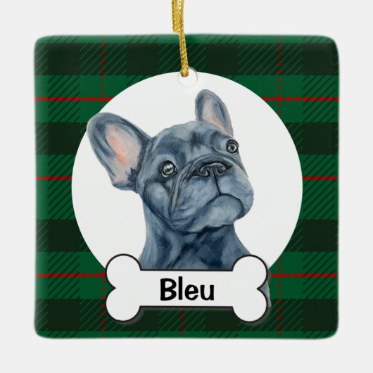 Franse ornament, Franse Bulldog Keramisch Ornament (Voorkant)