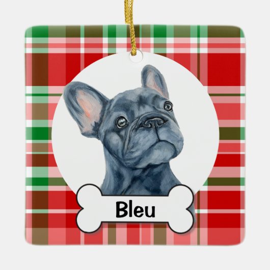 Franse ornament, Franse Bulldog Keramisch Ornament (Voorkant)