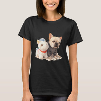 Franse Paard Grappige Schattige Franse Bulldog Hon T-shirt