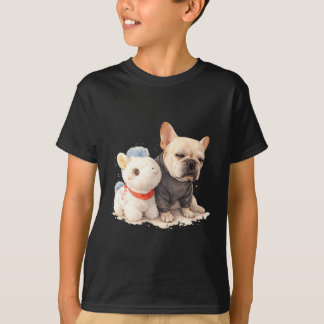 Franse Paard Grappige Schattige Franse Bulldog Hon T-shirt