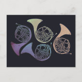 Franse paarden maken leuke Franse design van hoorn Briefkaart (Voorkant)