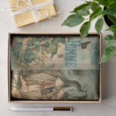 Franse  paarden, vrouwen, ontkoppeling van Floral Tissuepapier (Geschenk)