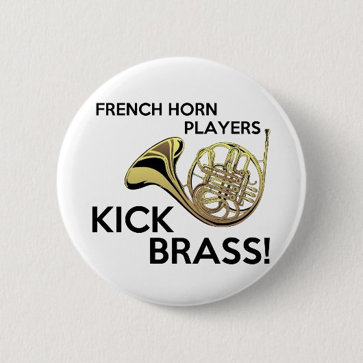 Franse paardenspelers Kick Brass Ronde Button 5,7 Cm (Voorkant)