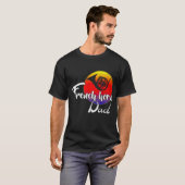 -Franse paardenvader Retro Sunset Funny Music T-shirt (Voorkant volledig)