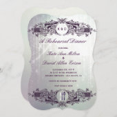 -Franse  Paarse repetitie Dinner Kaart (Voorkant / Achterkant)