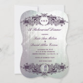 -Franse  Paarse repetitie Dinner Kaart (Voorkant)