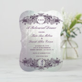 -Franse  Paarse repetitie Dinner Kaart (Staand voorkant)