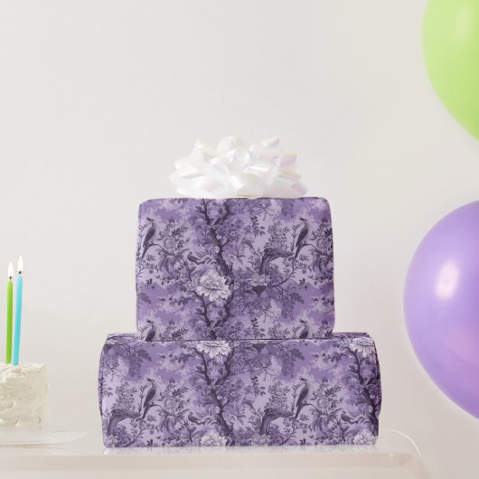 -Franse Paarse Toile Fleurie Cadeaupapier (Feestgeschenken)