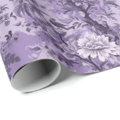 -Franse Paarse Toile Fleurie Cadeaupapier (Rol Hoek)