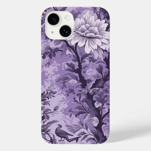 -Franse Paarse Toile Fleurie Case-Mate iPhone Case (Achterkant)