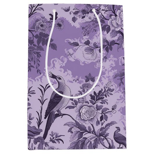 -Franse Paarse Toile Fleurie Medium Cadeauzakje (Voorkant)