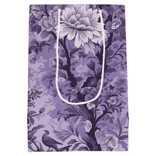 -Franse Paarse Toile Fleurie Medium Cadeauzakje (Achterkant)