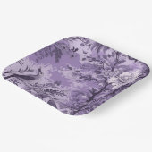 -Franse Paarse Toile Fleurie Papieren Bordje (Gebogen)
