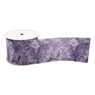 -Franse Paarse Toile Fleurie Satijnen Lint