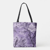 -Franse Paarse Toile Fleurie Tote Bag (Achterkant)