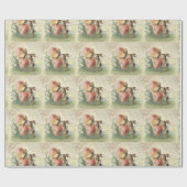  Franse paasbunnies Cadeaupapier (Vlak)