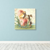 Franse paasbunnies Canvas Afdruk (Insitu (Houten vloer))