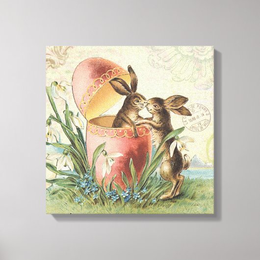 Franse paasbunnies Canvas Afdruk (Voorkant)