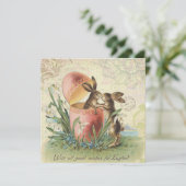  Franse paasbunnies Feestdagenkaart (Staand voorkant)