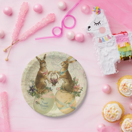  Franse paasbunnies Papieren Bordje (Feest)