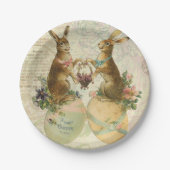  Franse paasbunnies Papieren Bordje (Voorkant)