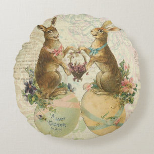  Franse paasbunnies Rond Kussen