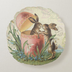  Franse paasbunnies Rond Kussen