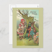 Franse paashaas met pijpleiding feestdagenkaart (Voorkant / Achterkant)