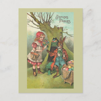 Franse paashaas met  pijpleiding feestdagenkaart