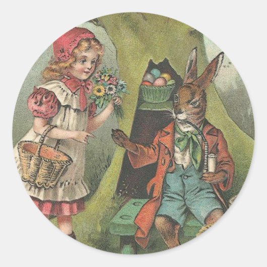 Franse paashaas met  pijpleiding ronde sticker (Voorkant)