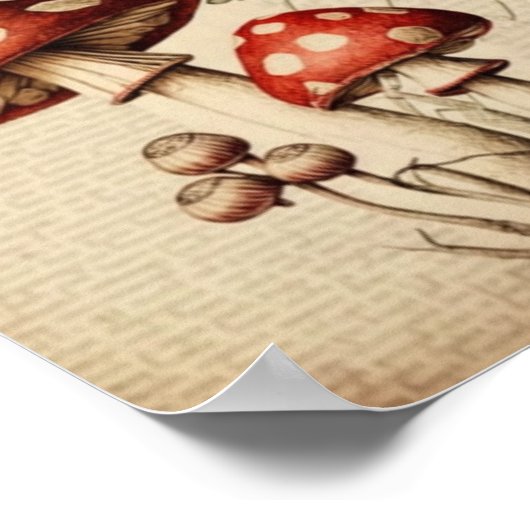 Franse paddenstoel-wandkunst Poster (Hoek)