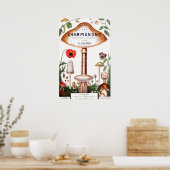  Franse paddenstoelen Illustratie Poster (Keuken)