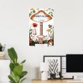  Franse paddenstoelen Illustratie Poster (Thuiskantoor)