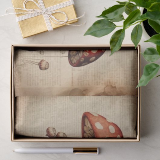 Franse paddenstoelpagina-ontkoppeling Tissuepapier (Geschenk)