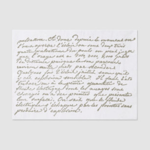 Franse  pagina voor ontkoppeling van het script tissuepapier