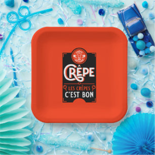 Franse pannenkoeken papieren bordje