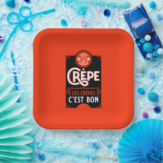 Franse pannenkoeken papieren bordje (Feest)
