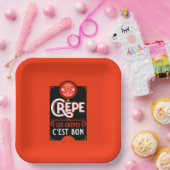 Franse pannenkoeken papieren bordje (Feest)