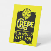 Franse pannenkoeken reclamebord met voetstuk (Voorkant)