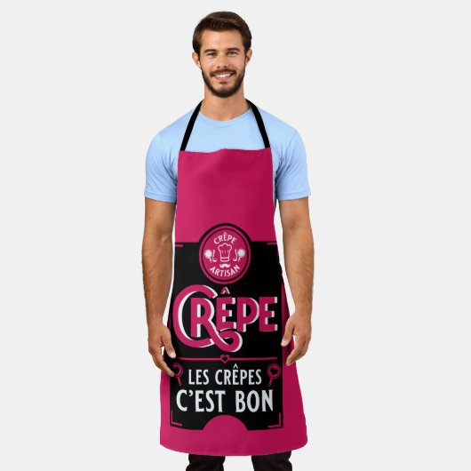 Franse pannenkoeken schort (Gedragen)
