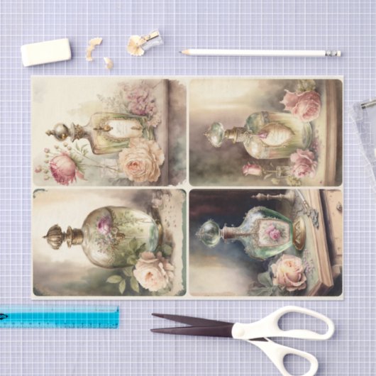 Franse parfumflessen tissuepapier (Craft)