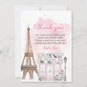 Franse Parijse Café Thee Verjaardag Bedankkaart Kaart (Voorkant)